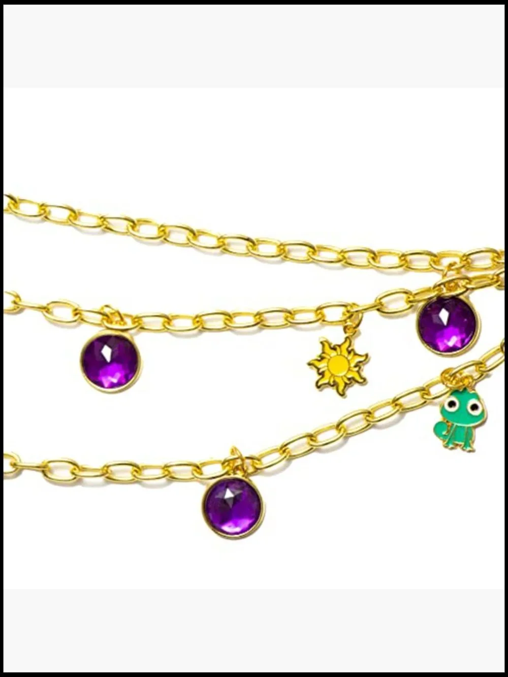 Disney Tangled Chain Belt with Enamel Charms and Rhinestones, Adjustable Up to
